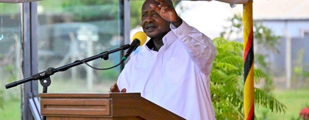 #htmlcaption-8 President Yoweri Museveni addressing the gathering while officially launching the Soroti Industrial Presidential Skilling Hub